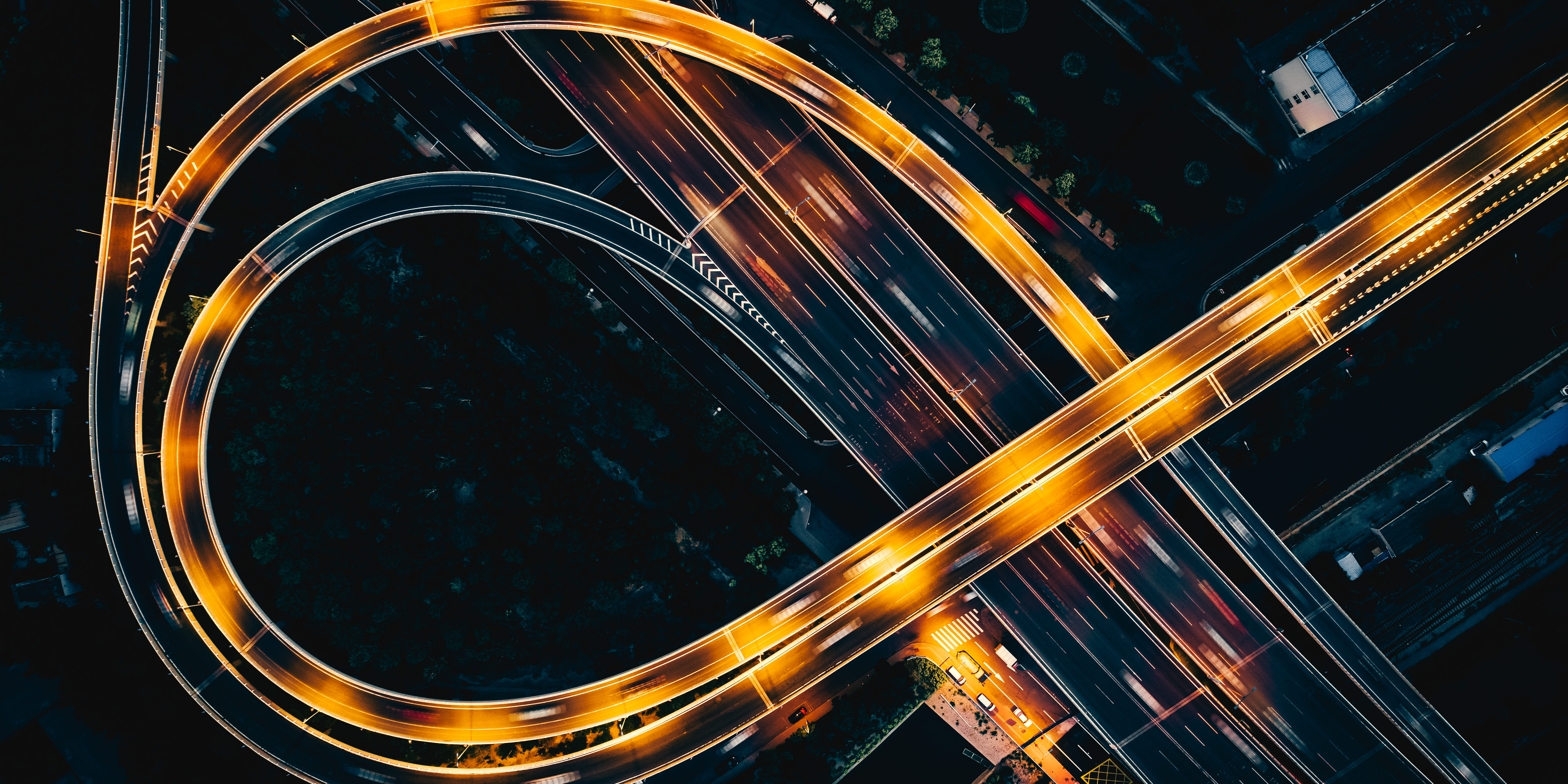 Bridge traffic at night